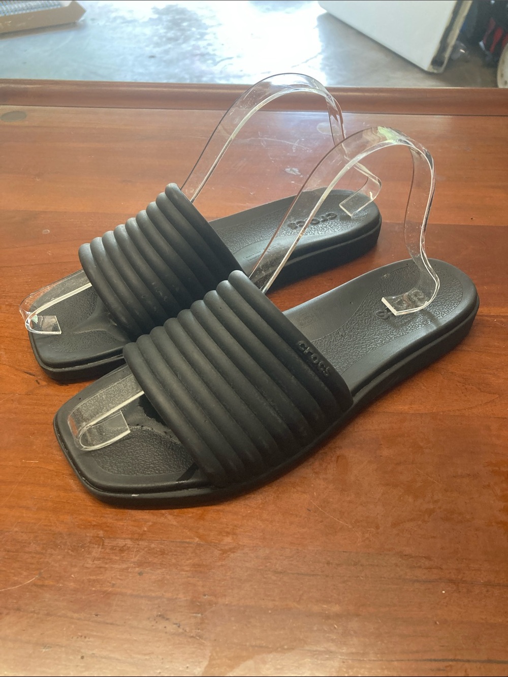 CROCS WOMEN'S MIAMI SLIDE SANDALS Size W8 Color Black, Style Code 209794